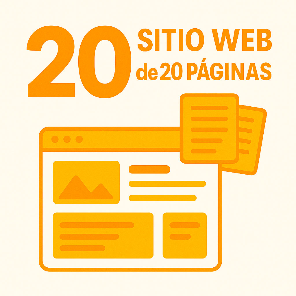 Sitio web informativo de 20 páginas de contenido. Precio total $12,091. Anticipo $6,046 + 3 pagos mensuales de $2,015.