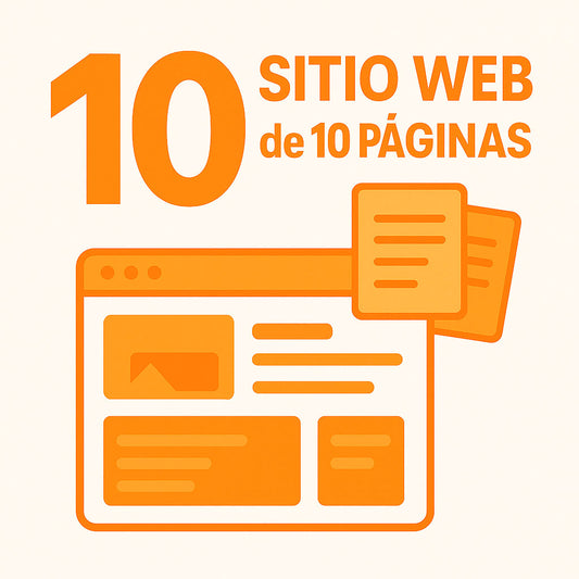 Sitio web informativo de 10 páginas de contenido. Precio total $10,782. Anticipo $5,391 + 3 pagos mensuales de $1,797.