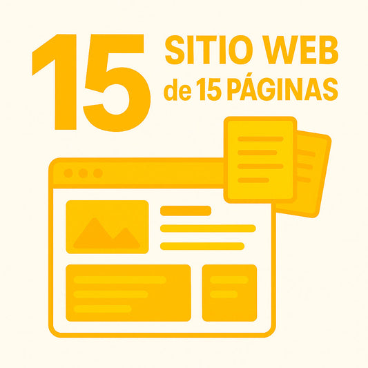 Sitio web informativo de 15 páginas de contenido. Precio total $11,436. Anticipo $5,718 + 3 pagos mensuales de $1,906.