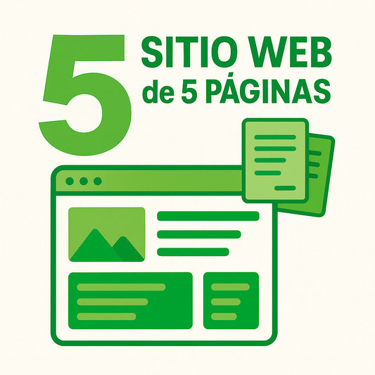 Sitio web informativo de 5 páginas de contenido. Precio total $10,126. Anticipo $5,063 + 3 pagos mensuales de $1,688.